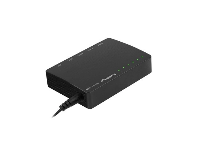 Switch LANBERG DSP2-1005 5x 1Gb/s Ikke-Administreret Gigabit Ethernet Desktop 12V
