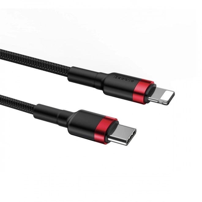 Kabel Baseus Cafule USB-C til Lightning 18W rød-sort