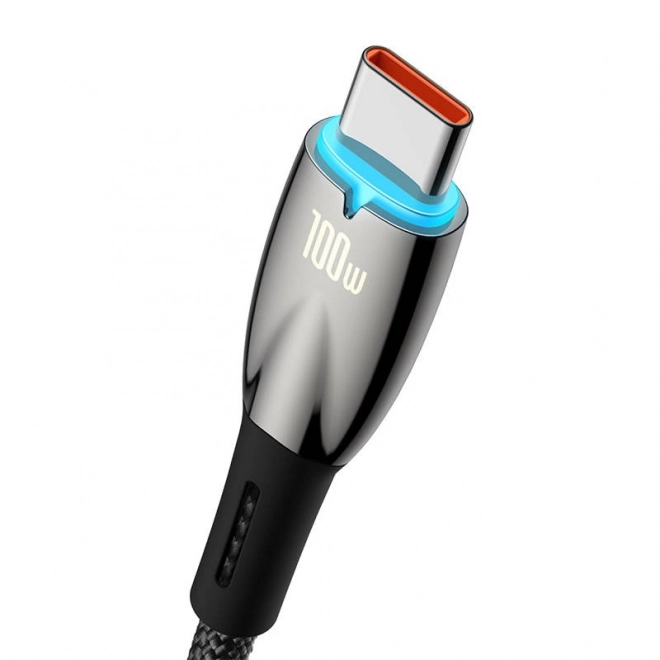 Kabel USB-C Baseus Glimmer 100 W, 2m sort