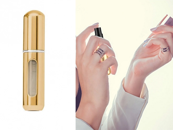 Rejsesprayflaske med parfumesprøjte 5ml parfumedispenser – guld