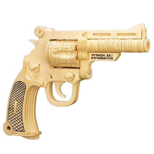Woodcraft Træ 3D puslespil pistol S&W