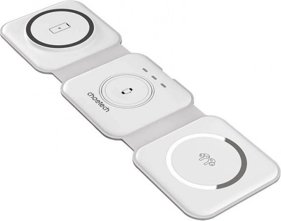 Magnetisk trådløs oplader 3-i-1 15 W hvid