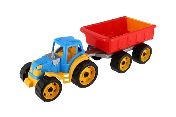 Traktor med anhænger plast 53 cm i fri rullende net