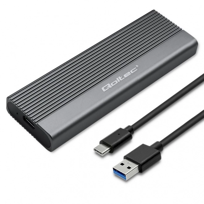 Aluminiumsdæksel til M.2 SSD SATA NGFF USB-C 2TB Grå