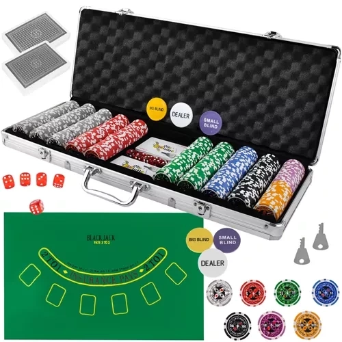 Poker - sæt 500 jetoner i HQ-kuffert