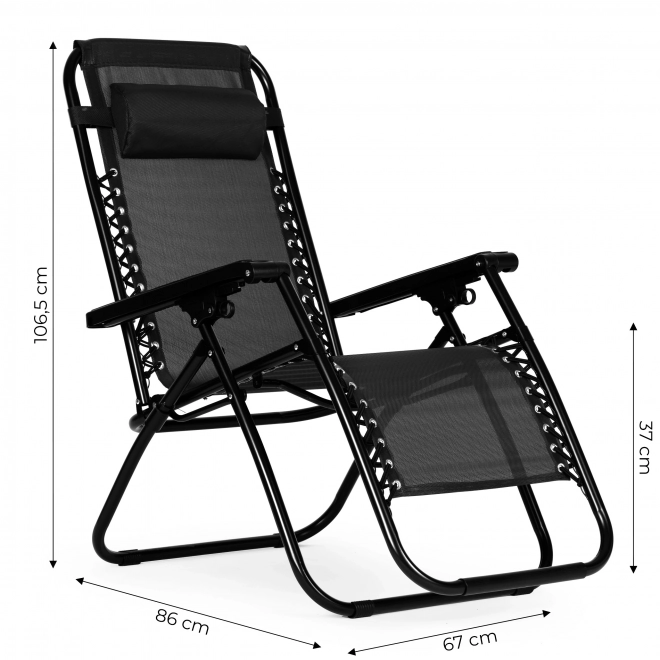 Have stol med justerbar ryglæn ZERO GRAVITY ModernHome - sort