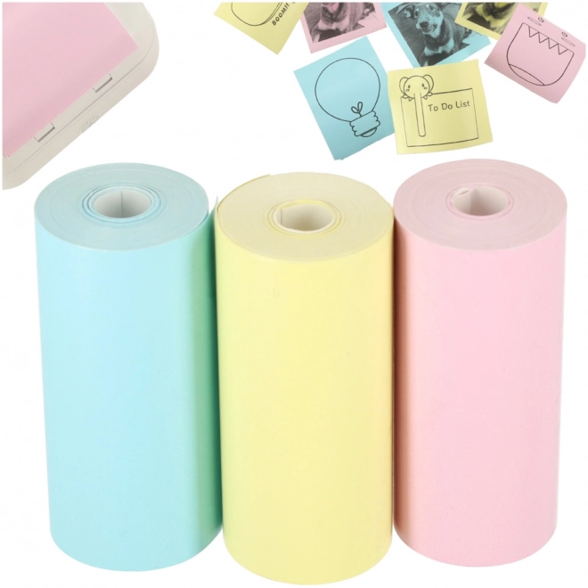 Rulle termopapir til mini printer 5,7 cmx3 m 3 stk farvet