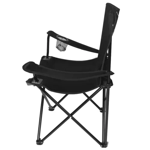 Fiskeri / camping sammenklappelig stol / lænestol - sort