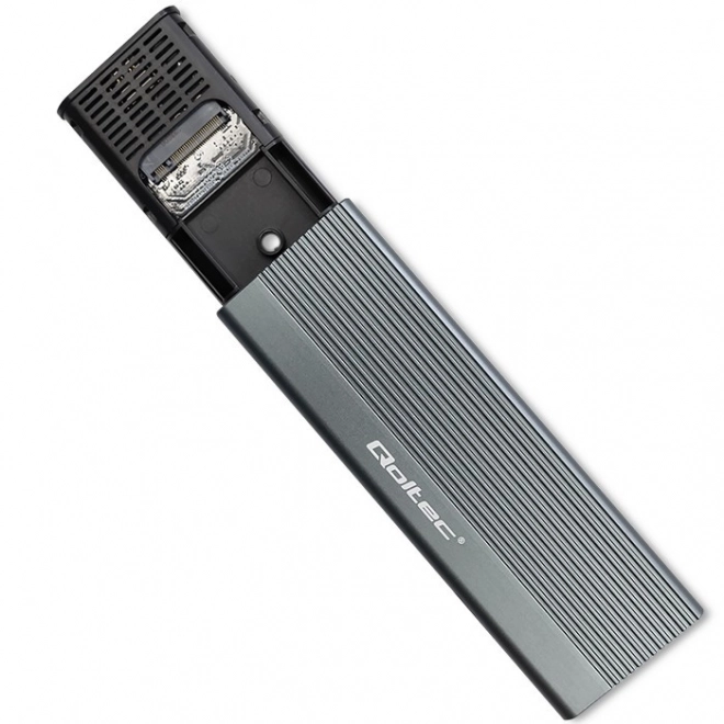 Aluminiumsdæksel til M.2 SSD SATA NGFF USB-C 2TB Grå