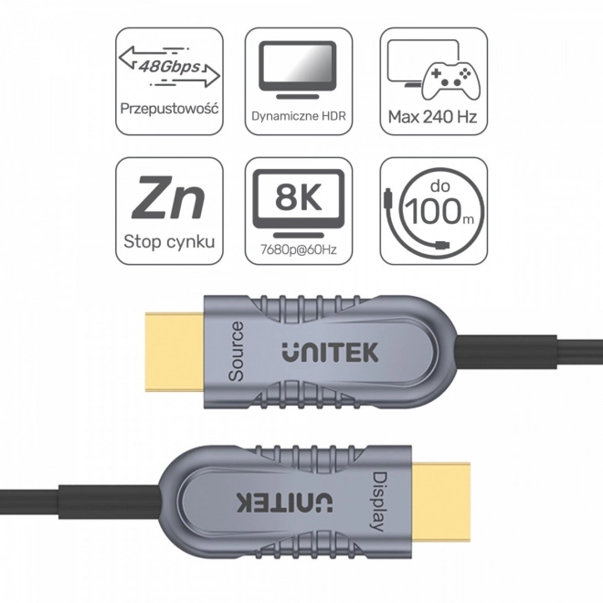 Optisk HDMI 2.1 kabel AOC 10m 4K 60Hz