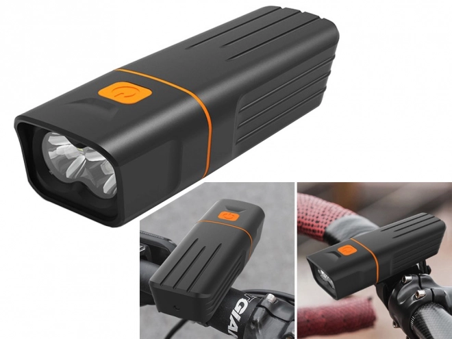 Sæt med for- og baglys til cykel med USB-opladning