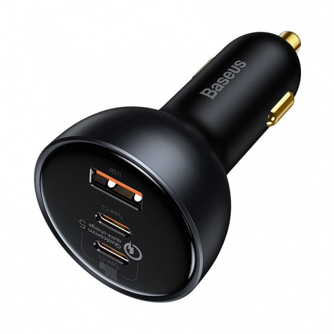 Biloplader Baseus Qualcomm, USB, 2x USB-C, 160 W (grå)
