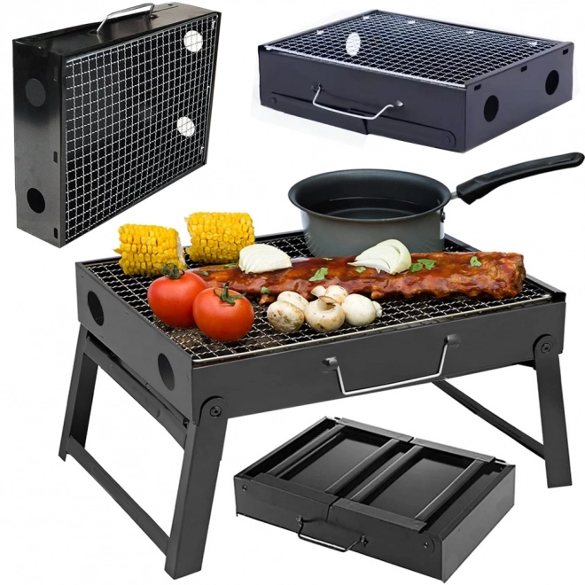 Bærbar sammenklappelig kulgrill til camping og BBQ