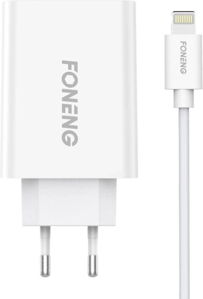 Foneng-hurtigoplader med én USB-port 10,5 W + USB–Lightning-kabel