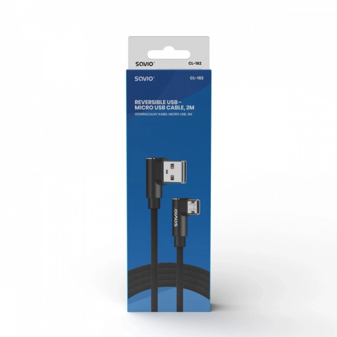 Kabel med dobbeltsidet stik USB Micro USB - USB A 2m