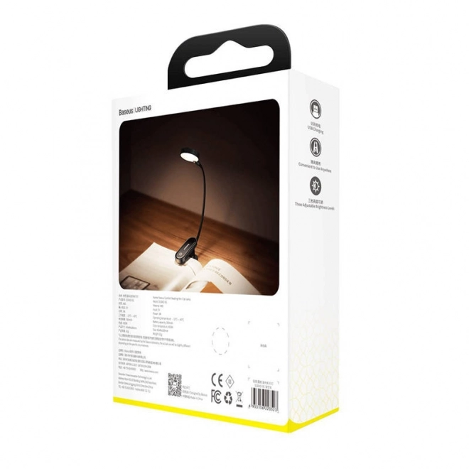 Baseus (DGRAD-0G) Komfortlæsnings Miniklemme Lampe - mørkegrå