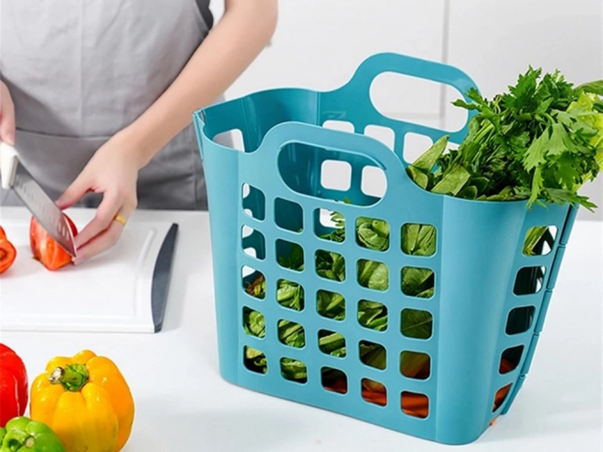 Foldbar plastvasketøjskurv