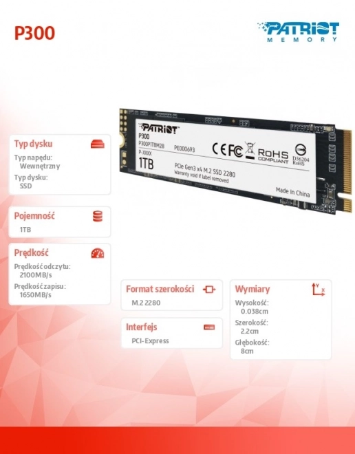 Intern SSD disk Patriot P300 1TB