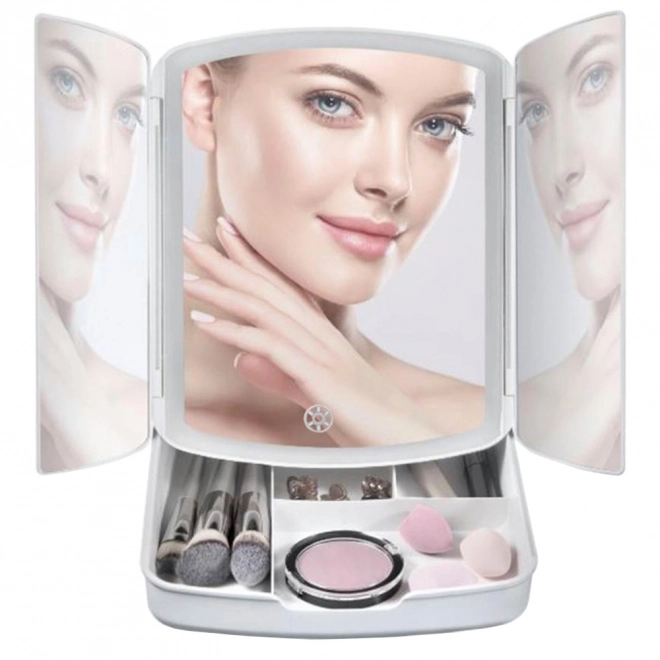 Oplyst kosmetikspejl til makeup