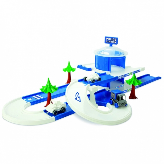 Garage+bane Kid Cars 3D Politi plastik 3,8m i kasse 59x40x15cm 12m+ Wader