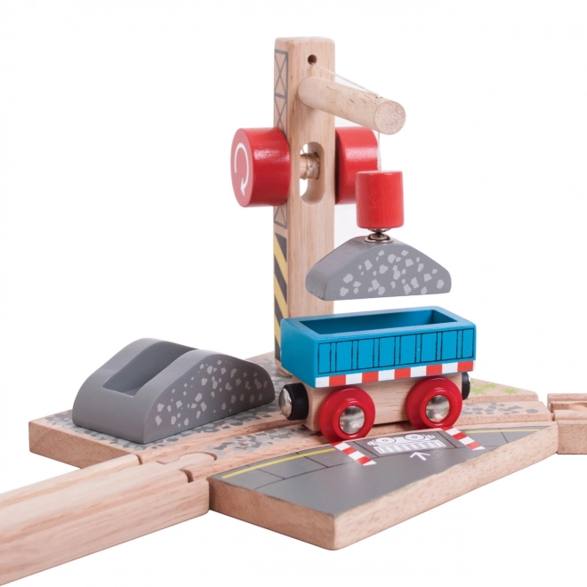 Bigjigs Rail Kran med Grus