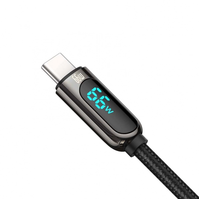 Baseus USB-C-kabel med display 66W, 2 m sort