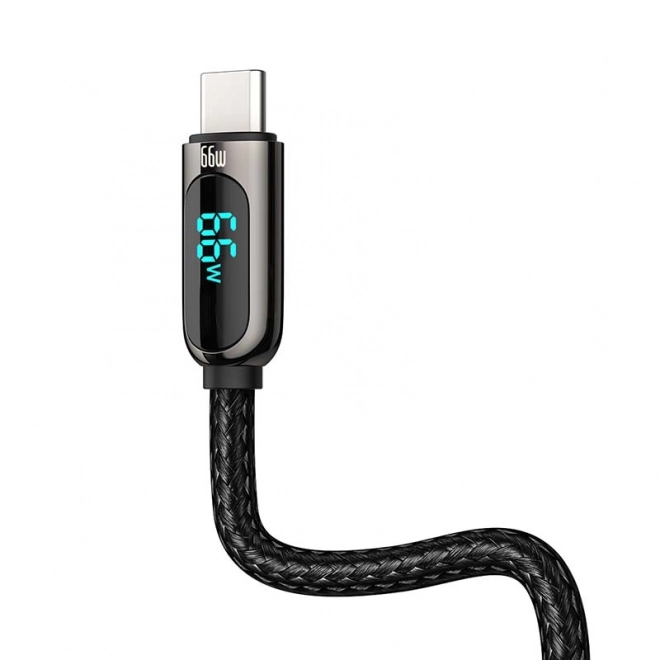 Baseus USB-C-kabel med display 66W, 2 m sort