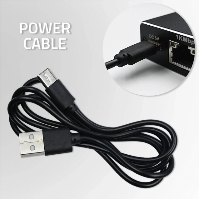 Splitter mini SWITCH 1x2 porte RJ45 | 1000Mbps | USB-C| Aluminium