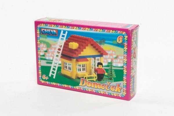 Byggesæt Cheva 6 Hus plast 86stk i æske 22,5x15x5cm