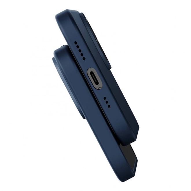 Magnetisk etui og sæt af hærdet glas til iPhone 14 Plus - Baseus Liquid Silica blå