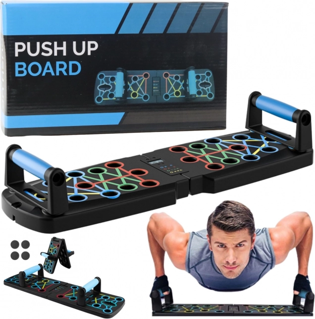 Sammenklappelig pushup-plade 14-i-1 med skridsikre greb
