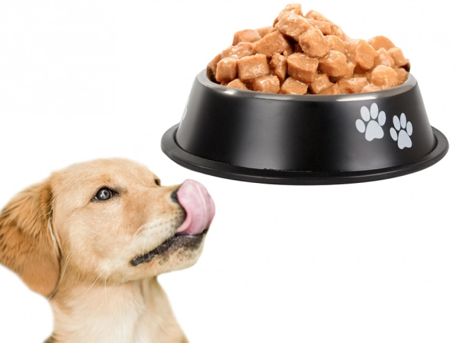 Skridsikker skål til hunde i rustfrit stål 1l
