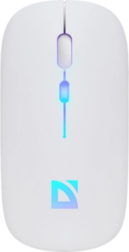 Trådløs støjsvag mus DEFENDER Touch, Bluetooth + 2,4 GHz, RGB, hvid