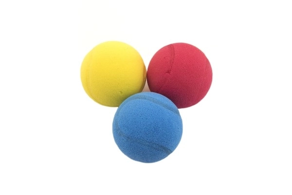 Blød bold til blød tennis skum diameter 7cm ass 3 farver