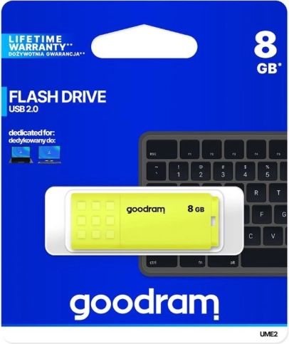 USB-flashdrev GOODRAM UME2 8GB USB 2.0 gul