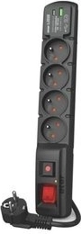 Strømliste med USB A+C 3 m 4x 230V PD3.0 QC sort