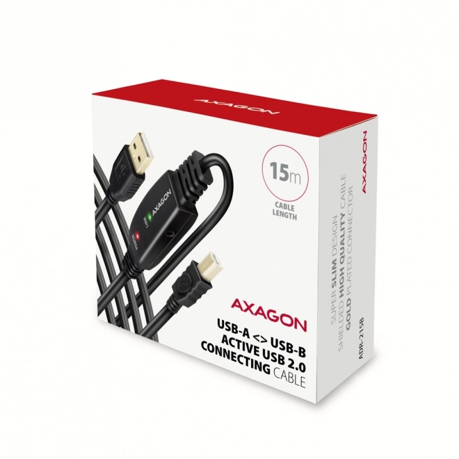 ADR-215B USB 2.0 A-M -> B-M aktivt forbindelseskabel/forstærker 15 m