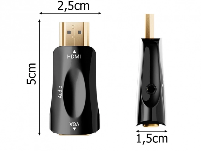 Konverter fra HDMI til VGA med lydudgang