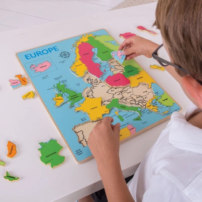 Bigjigs Legetøj Træpuslespil Europa Kort 25 brikker