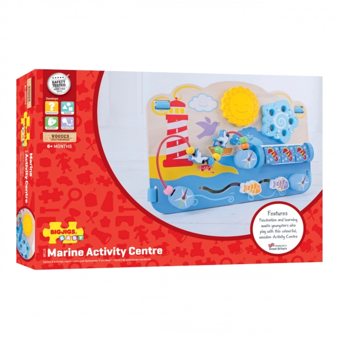 Bigjigs Baby Træ motorisk tavle hav