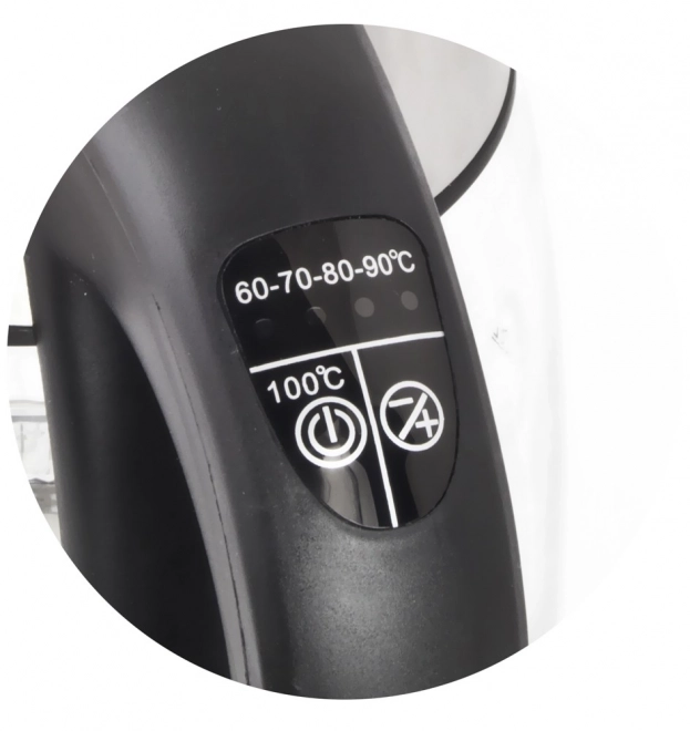 Elkedel Seine 1,7 l af sort glas med LED-belysning og temperaturregulering