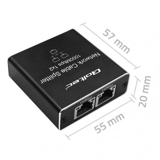 Splitter mini SWITCH 1x2 porte RJ45 | 1000Mbps | USB-C| Aluminium