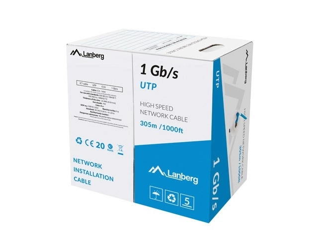 LAN kabel UTP 1Gb/s 305m CCA blå