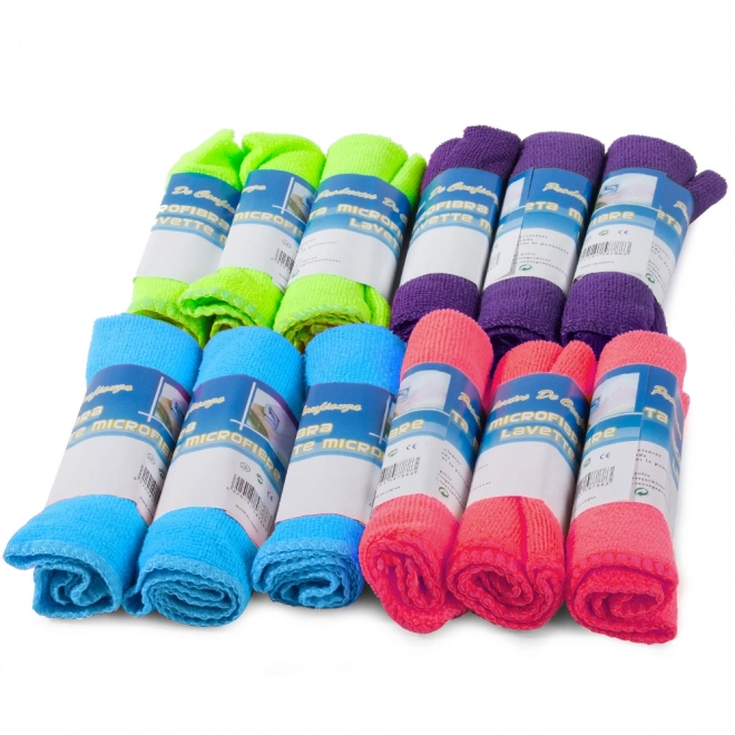 Sæt med rengøringsklude af mikrofiber 12 stk