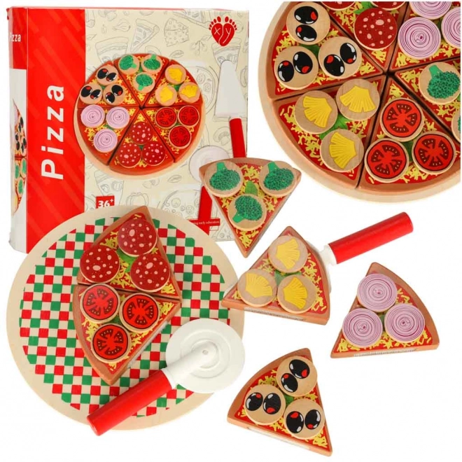 Træsæt Legetøjs Pizza med Tilbehør