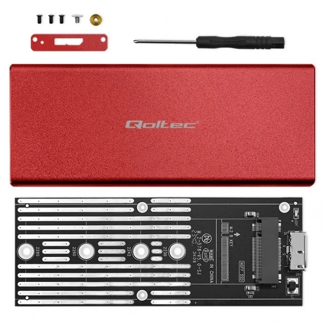 Skab | Slot til M.2 SSD disk | SATA | NGFF | USB 3.0 | Superspeed 5 Gb/s | 2TB | Rød farve