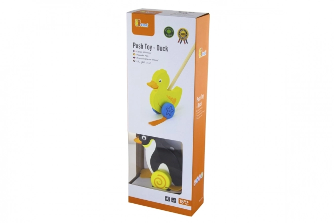 Træskubbende pingvin fra Viga Toys