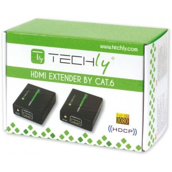 HDMI Extender til overførsel via Cat.6/6a/7 kabel, op til 60m, FullHD 3D, sort