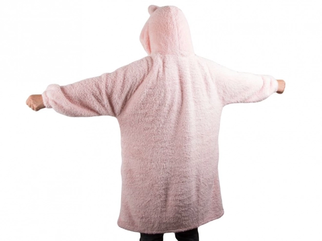 Varm oversized tæppe sweatshirt med hætte