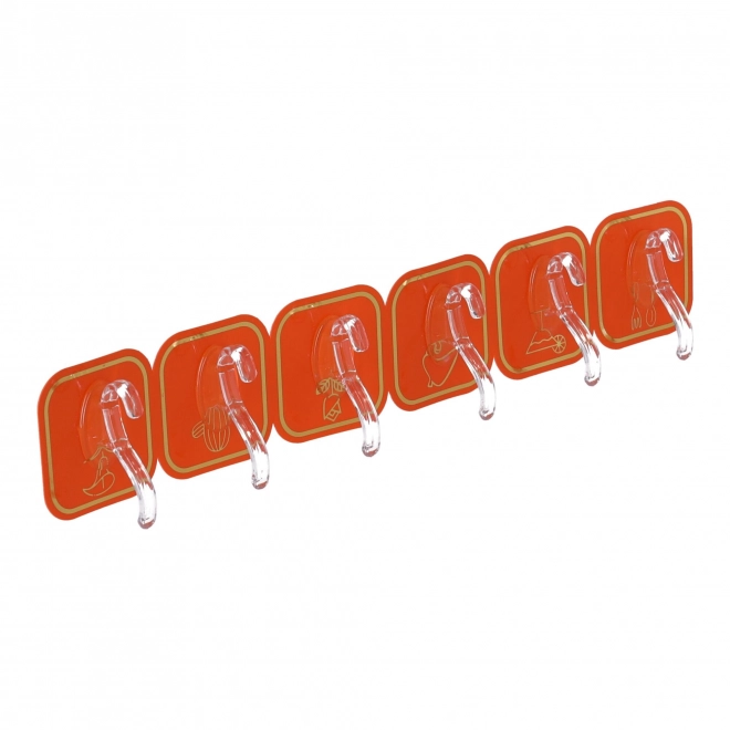 Selvklæbende kroge 6 stk - orange